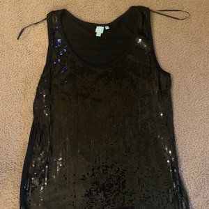 Shu Shu Black Sequence Top